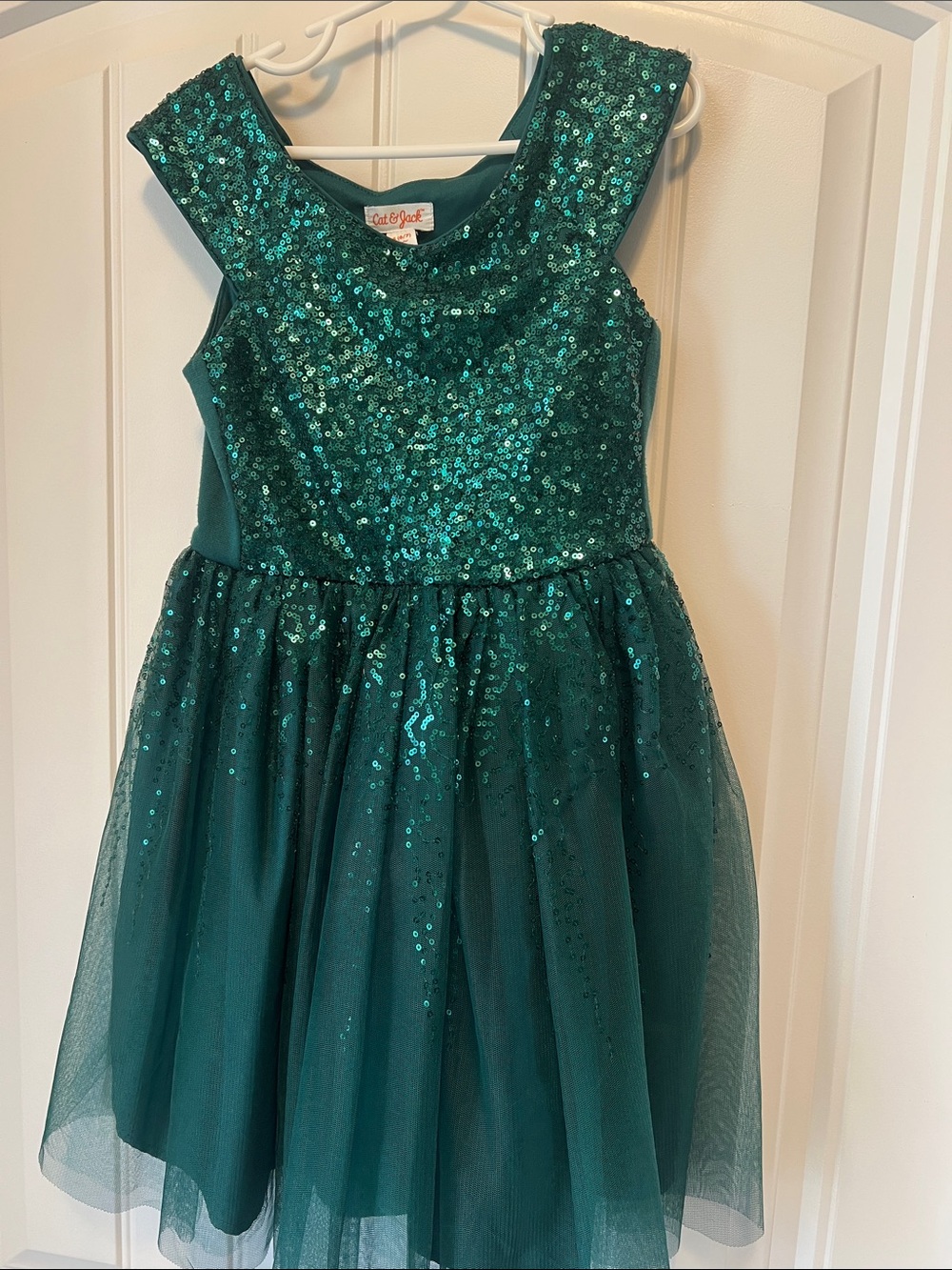 Cat & Jack Emerald Sequin Tulle Party Dress